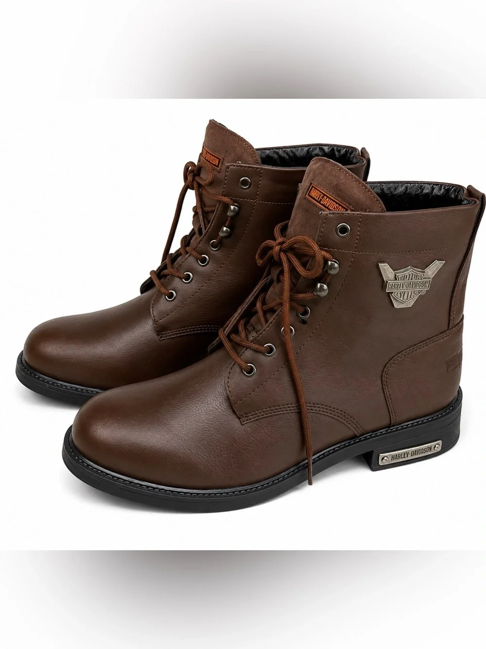 Harley Davidson Mens 10 Brown Leather Motorcycle Biker Lace-up Boots NWT Rare